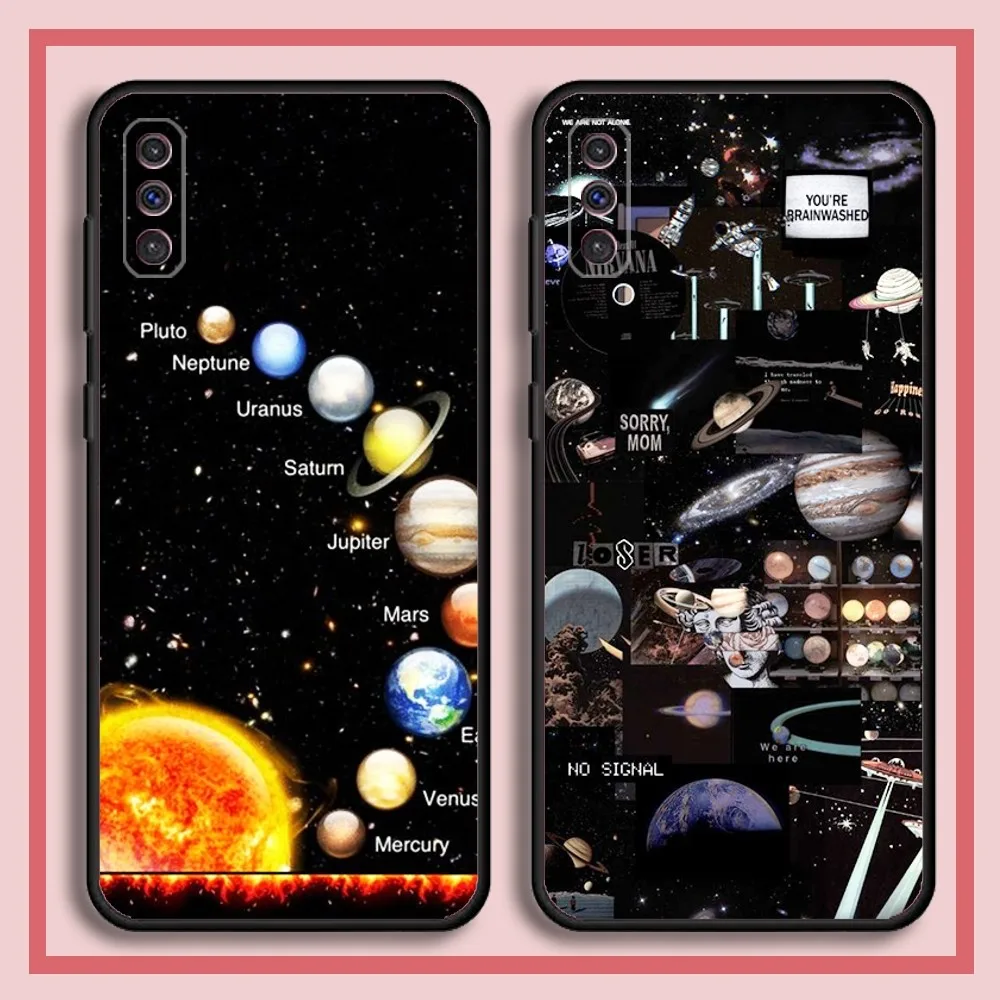 Custodia Per Telefono Space Planet Stars Moon Per Samsung S23,23,22,30,21,10,9,Note20 Ultra,Lite,Ultra,5G,Plus,Fe, Custodia Morbida Nera