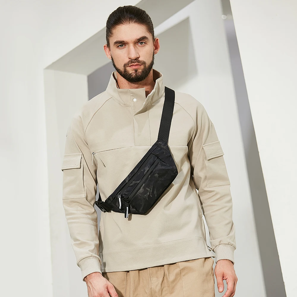 thumbnail image 2 of Travel Women Men Male Waist Bag Pack Casual Functional Belt Shoulder Bag Sports Belt Pouch Phone Money Chest Bag Fanny Hip Bags 2 of 14