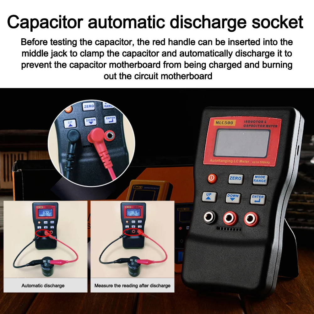 MLC500 LCD High Accuracy Capacitor Meter Professional Measuring Capacitance Resistance Capacitor Circuit Tester Maintenance 5