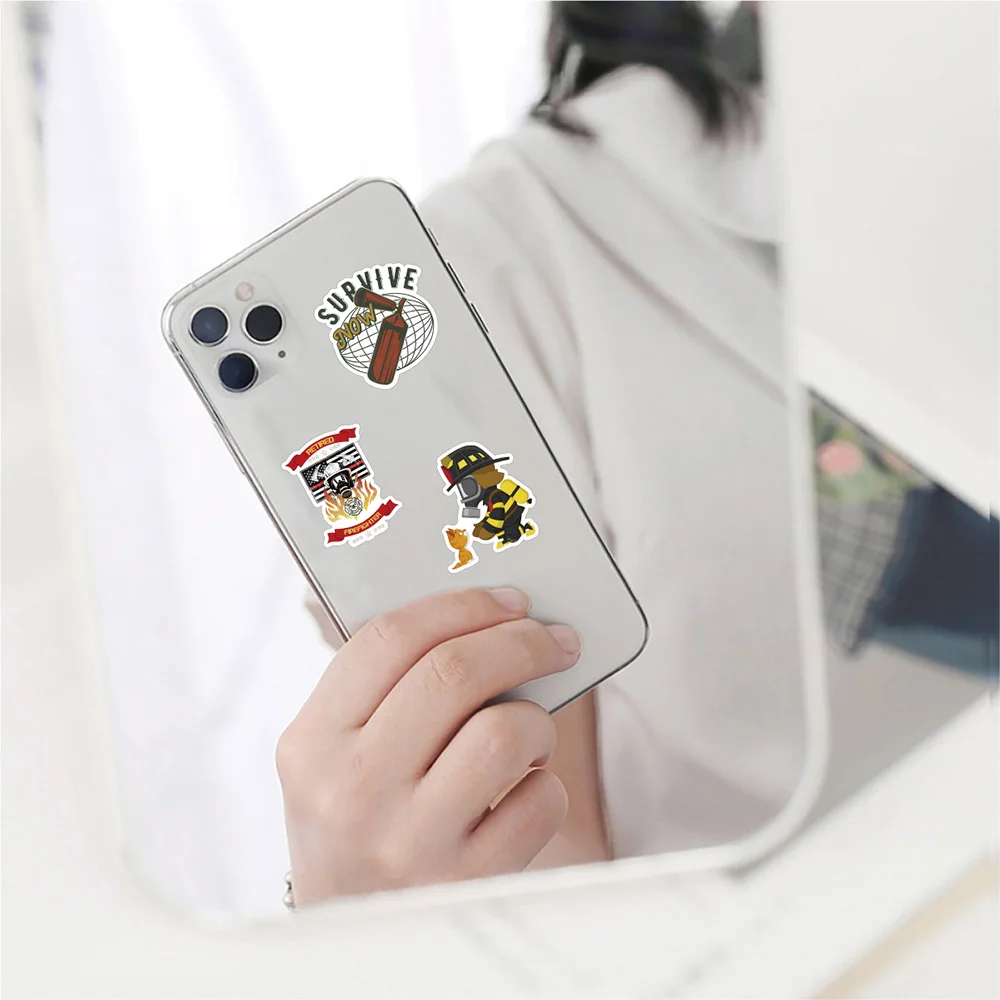 Fire Hero Waterproof Sticker Decal Set - Perfect for Skateboards, Luggage, Laptops, Cars, Bikes, and Guitars