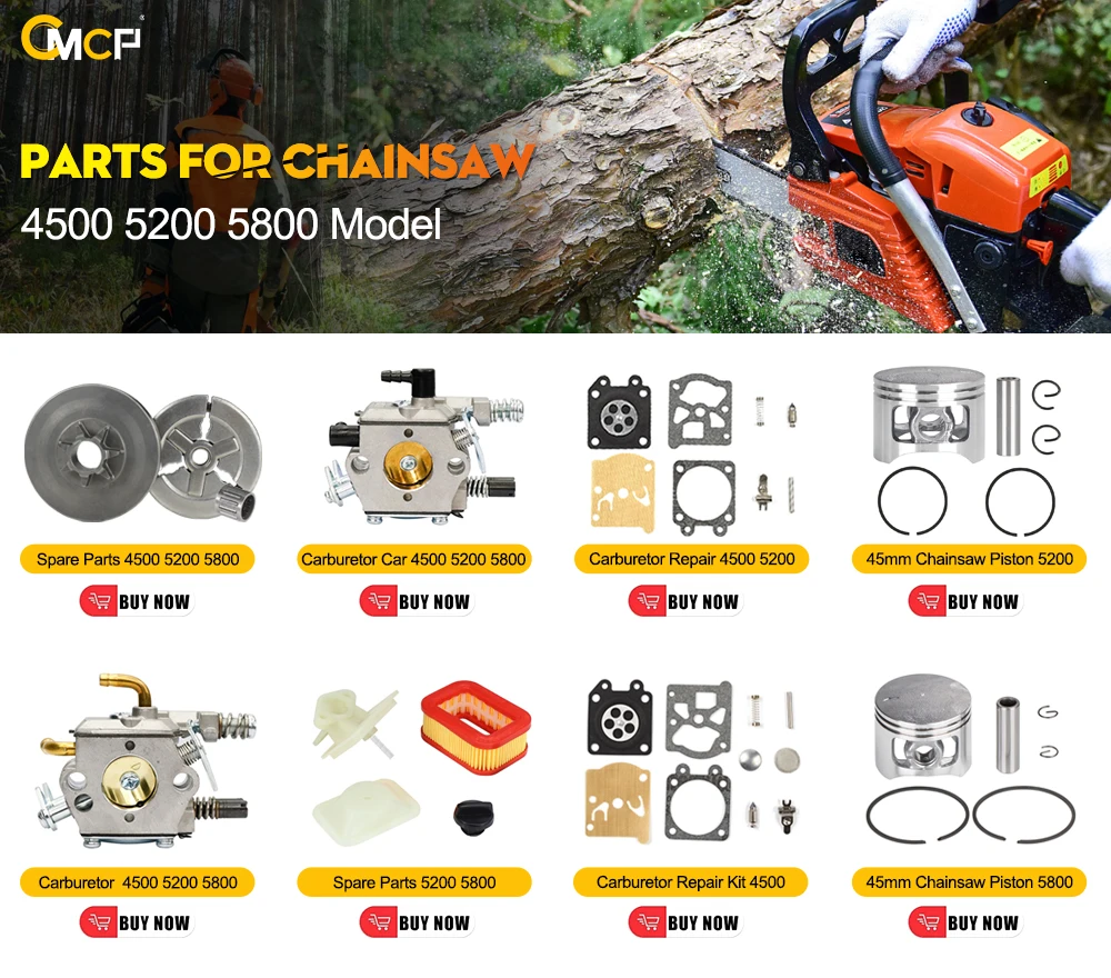 Description Picture 2 of itemCMCP 5pcs Oil Pump Filter Pipe Hose Line Oil Nozzle Turbine Kit For 4500 5200 5800 45CC 52CC 58CC Gasoline Chainsaw Spare Parts