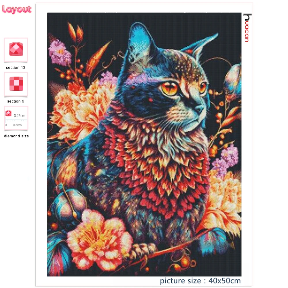 Cat Diamond Painting Novelties Animal Full Square Round Diamond Embroidery  Flower 5D Mosaic Art Handmade Gift Wall Decor - AliExpress