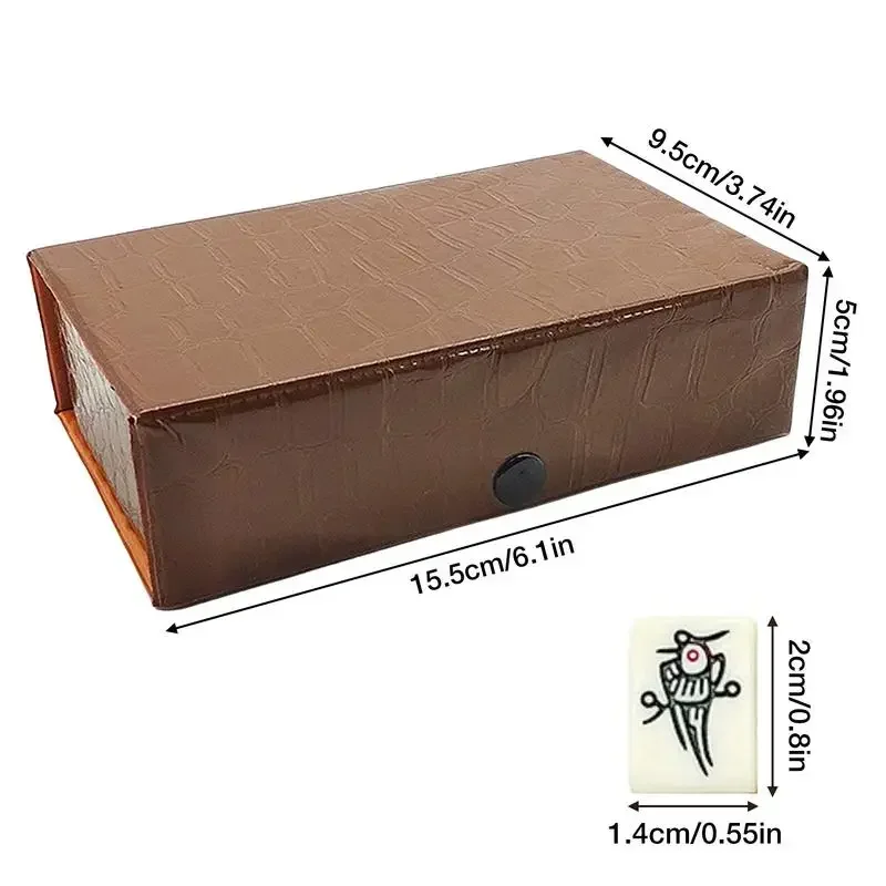 Portable Mini Mahjong Set with Carrying Case Traditional Entertainment Activity Game Table Game Tiles Game for Party Home