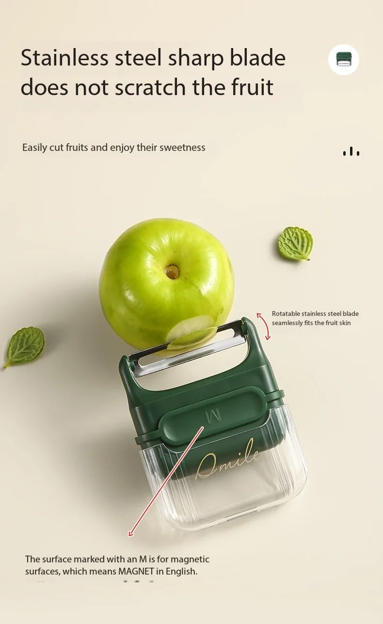 Description Picture 3 of itemPortable Fruit Peeler Magnetic Peeler Home Multi-Function Fruit Peeling Knife Scraper Vegetable Apple Potato Peeling Too