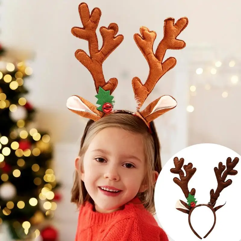 

Headband Reindeer Antler Horn Flower Hair Band Clasp Headwear Fancy Reindeer Antlers Hairband Merry Christmas Decorations