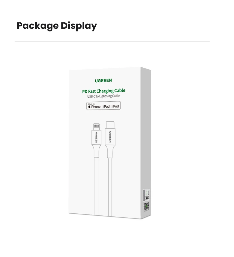 Ugreen mfi 20w pd usb c para