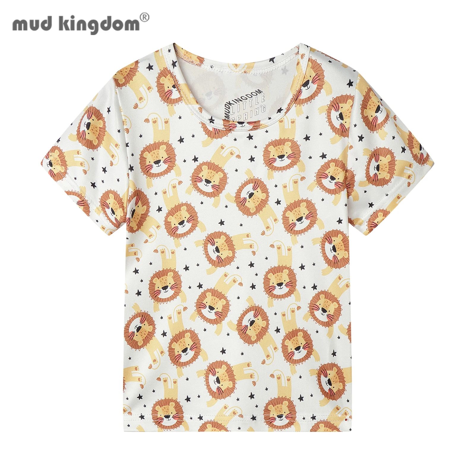 

Mudkingdom Girls Boys Tshirt Short Sleeve T-Shirt for Kids Summer Clothes Cartoon Dinosaur Leopard Print Tees Cute Children Tops