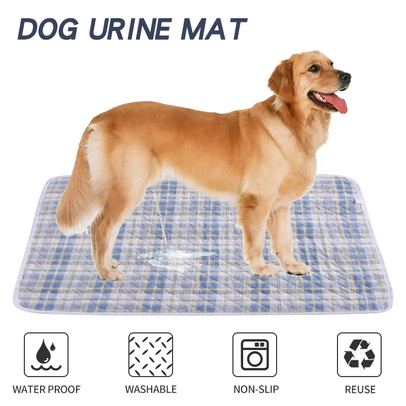 Dog Pee Pad Washable Absorbent Reusable Plaid Style Pet Training