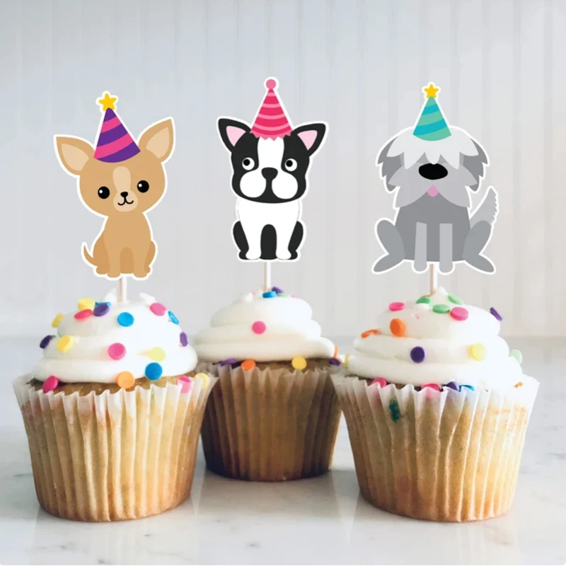 36 Piezas De Decoración De Fiesta De Perro Para Cupcakes, Decoración De Fiesta De Cachorro, Para Mascotas, Perros, Suministros De Baby Shower, Decoración De Fiesta De Cumpleaños Para Niños