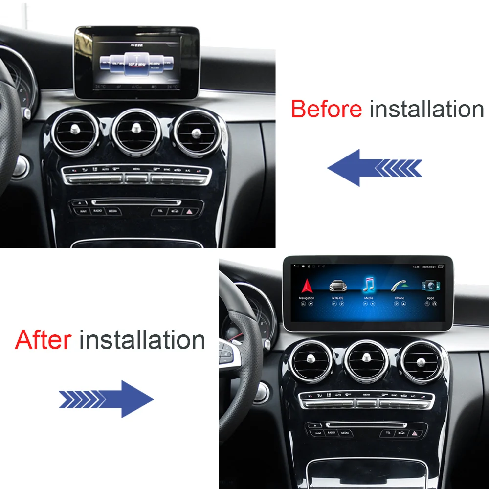 메르세데스 벤츠 GLC W253 GLC260 300 2015 2019 안드로이드 12 CarPlay 자동차 DVD 라디오 GPS 네비게이션 멀티미디어 플레이어 HD 스크린