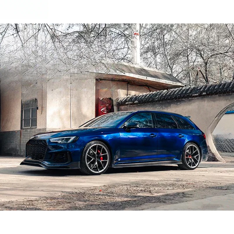 고품질 광택 카본 파이버 사이드 스커트 RS4 B9 2019-2020