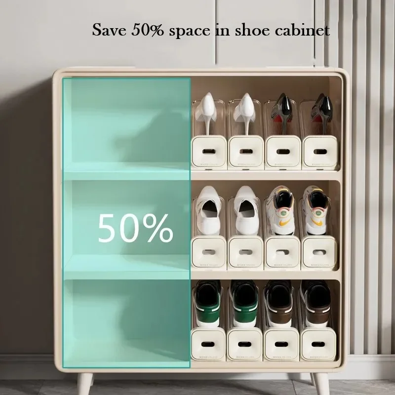 4PCS Adjustable Shoe Slots Storage Organizer Rack 2 Levels Double Layer Shoe Holder Shoe Stackers for Closet Space Saver Hanger