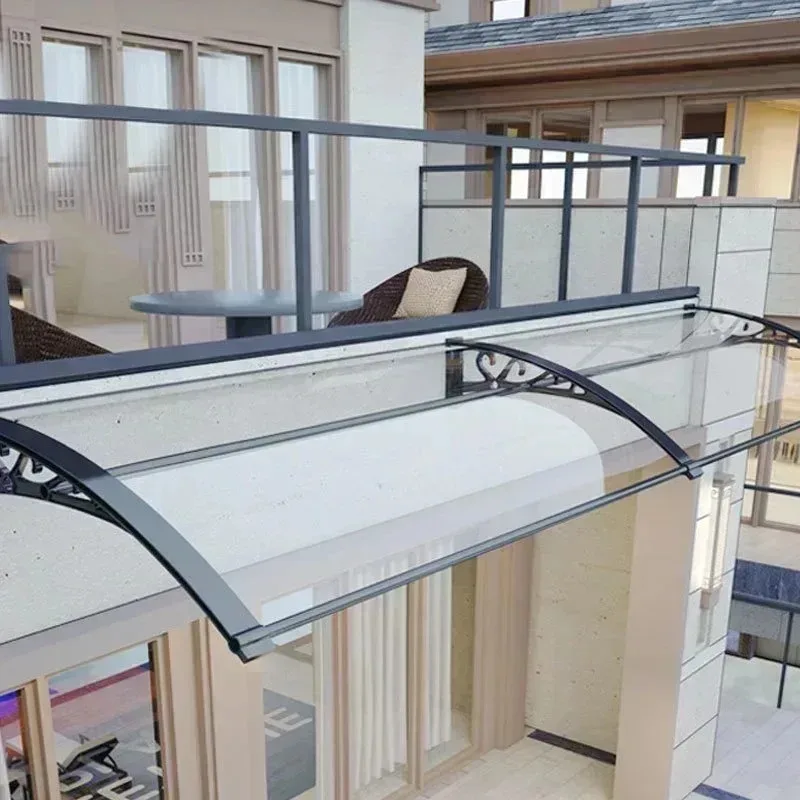 Awning Canopy Aluminum Alloy PC Board Canopy Rain and UV Protection Large Sink Silent Eaves Awning Pergola Aluminium outdoor awnings