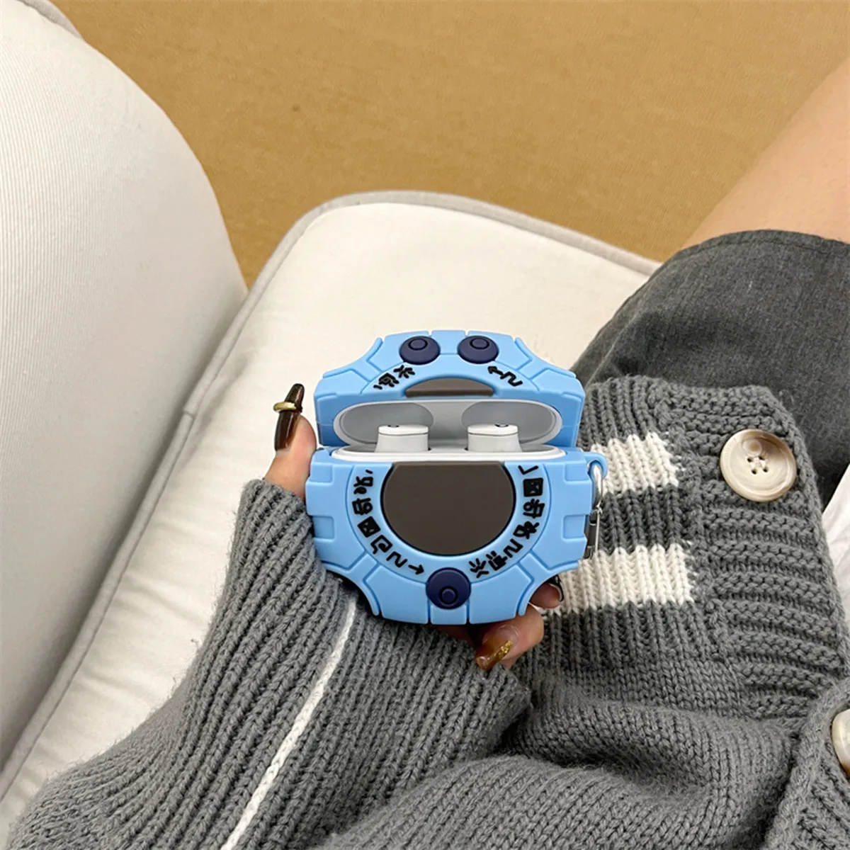 Per Beats Studio Buds 2021/Studio Buds + Plus 2023 Cover Con Gancio, Cartoon Digimon Monster Digivice Design Custodia Per Auricolari In Silicone