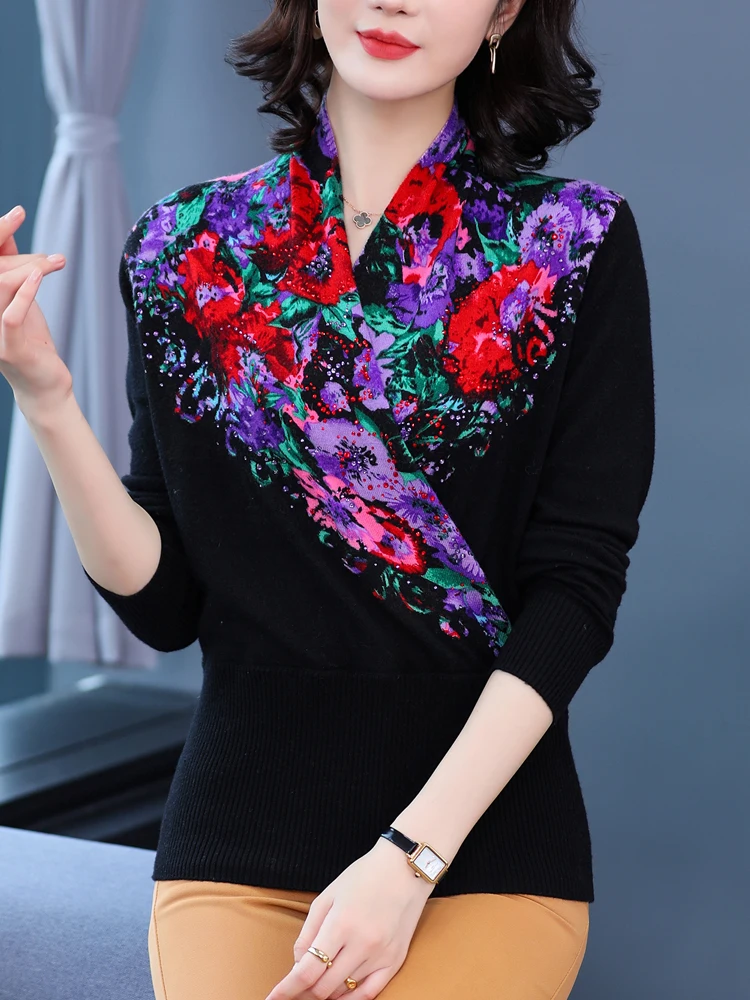 

Print Sweaters Autumn Spring Soft Knitwears Pullover Pulls Femme Korean Fashion Casual Jumper Long Sleeve Women Sweater