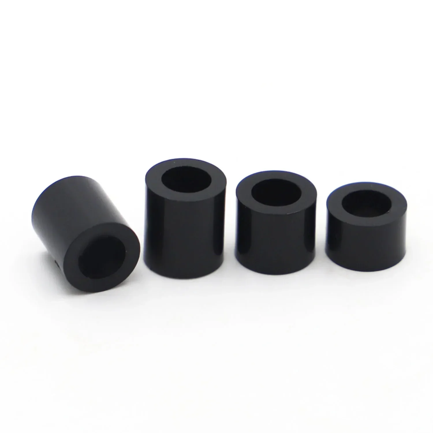 10-50pcs 검정색 ABS 나일론 원형 중공 비 스레드 컬럼 와셔 스탠드 오프 스페이서 M3 M4 M5 M6 M8