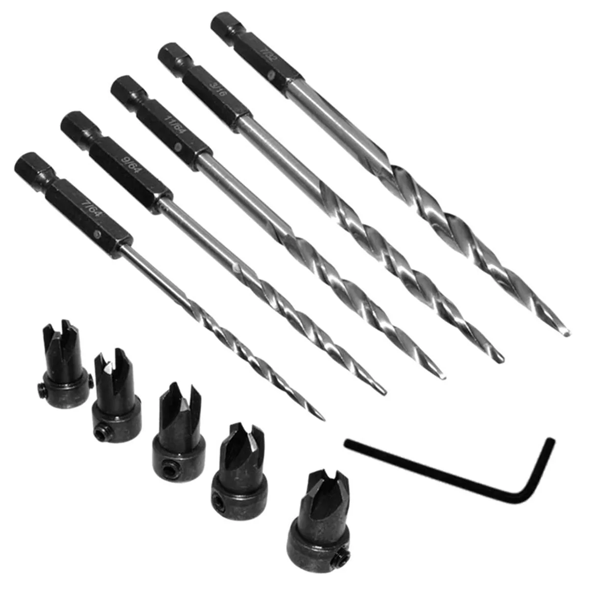 Set 6 Punte Per Svasatura In Cobalto - 90&deg; Per Acciaio, Legno, Plastica, Diametri 6.3-20.5mm