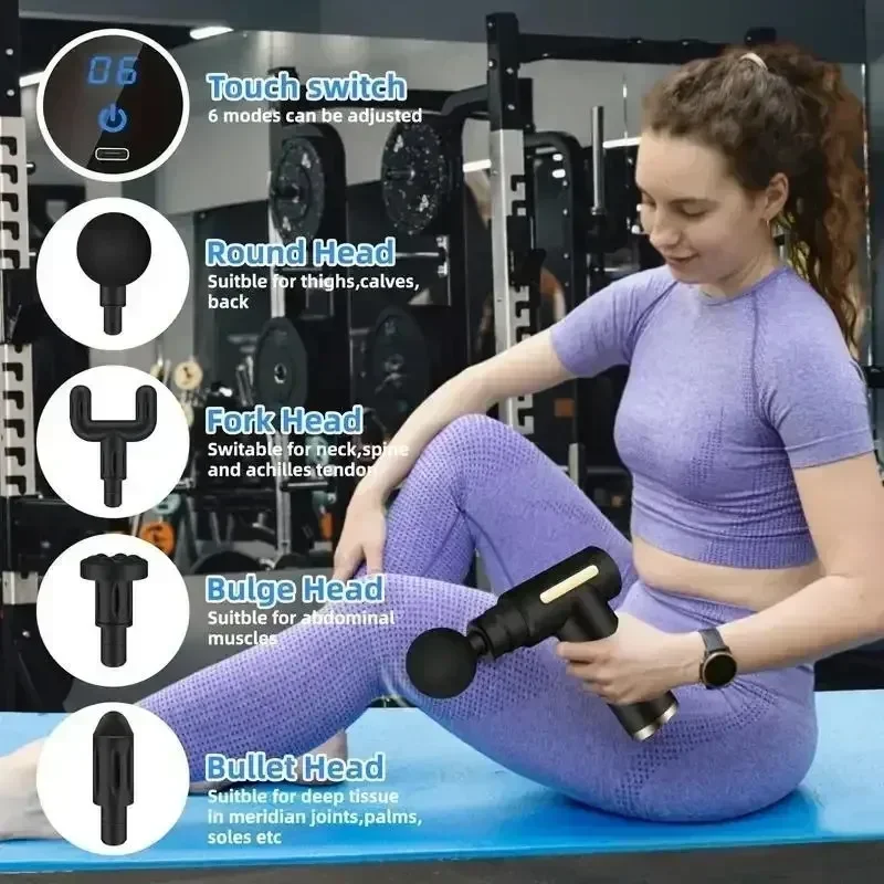 USB Mini Massage Gun Fascia Machine Muscle Relaxation Vibrating Gun Rod Massage Fitness Equipment Neck Grab Fascia Gun_voghion.com