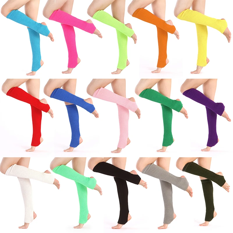 Girls Dance Leggings Boot Socks Winter Knitted Leg Cover Yoga Socks Exercising Leg Warmers Socks Female Sports Protection Cover