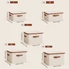 Linen Zipper Storage Boxes, Non-Woven Fabric Clothing Organizer Bins for Home Bedroom Closet Organization,Include Good Helpers 3