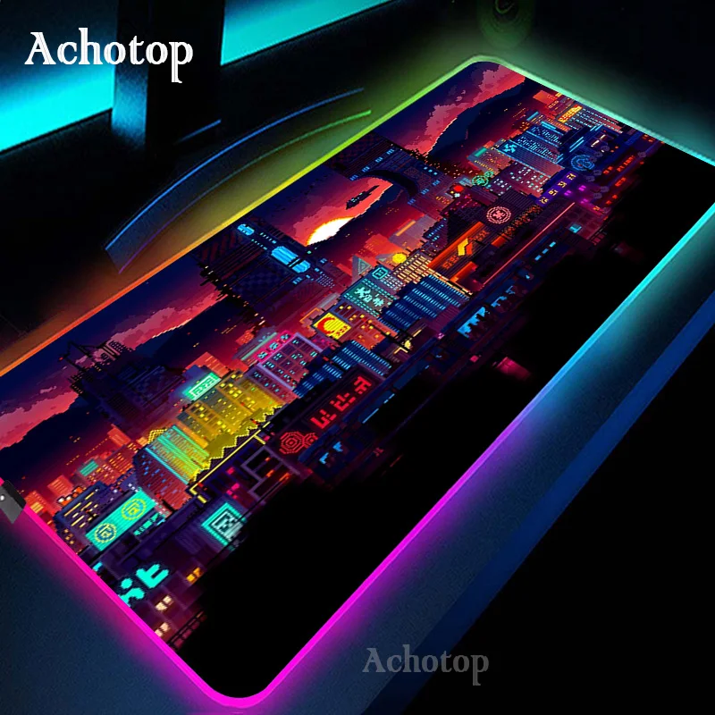 thumbnail image 1 of Alfombrilla de ratón para juegos RGB neón arte japonés alfobrilla de ratón ordenador grande para juegos LED alfombrilla XXL Mause Pads PC Gamer 900x400mm alfombrilla de escritorio, 1 of 5
