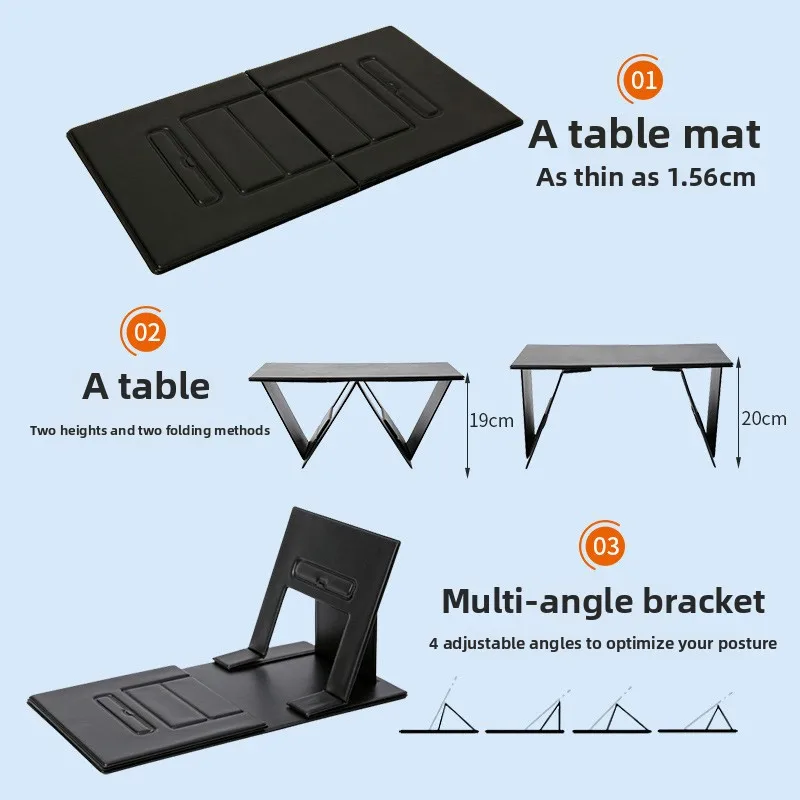Portable Folding Small Desk on The Bed Table Bracket for Home Office and Car for Computer Laptop Pad Phone Reading Writing Desk
