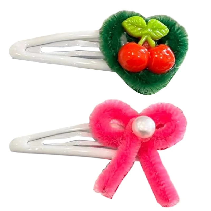 

Y2K Style Hair Clip for Hot Girls Vintage Bowknot/Cherry Shape Hair Barrettes Ponytail Hair Barrettes for Teens Girls