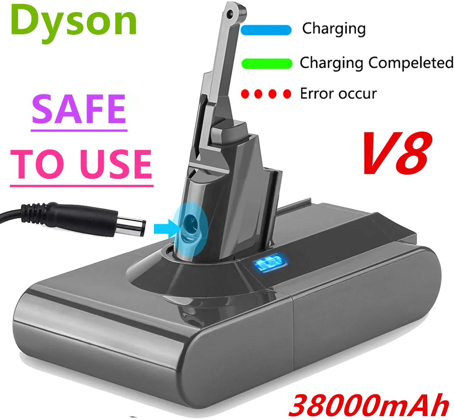 

Upgrade New DysonV8 38000mAh 21.6V Battery for Dyson V8 Absolute /Fluffy/Animal Li-ion Vacuum Cleaner rechargeable Battery