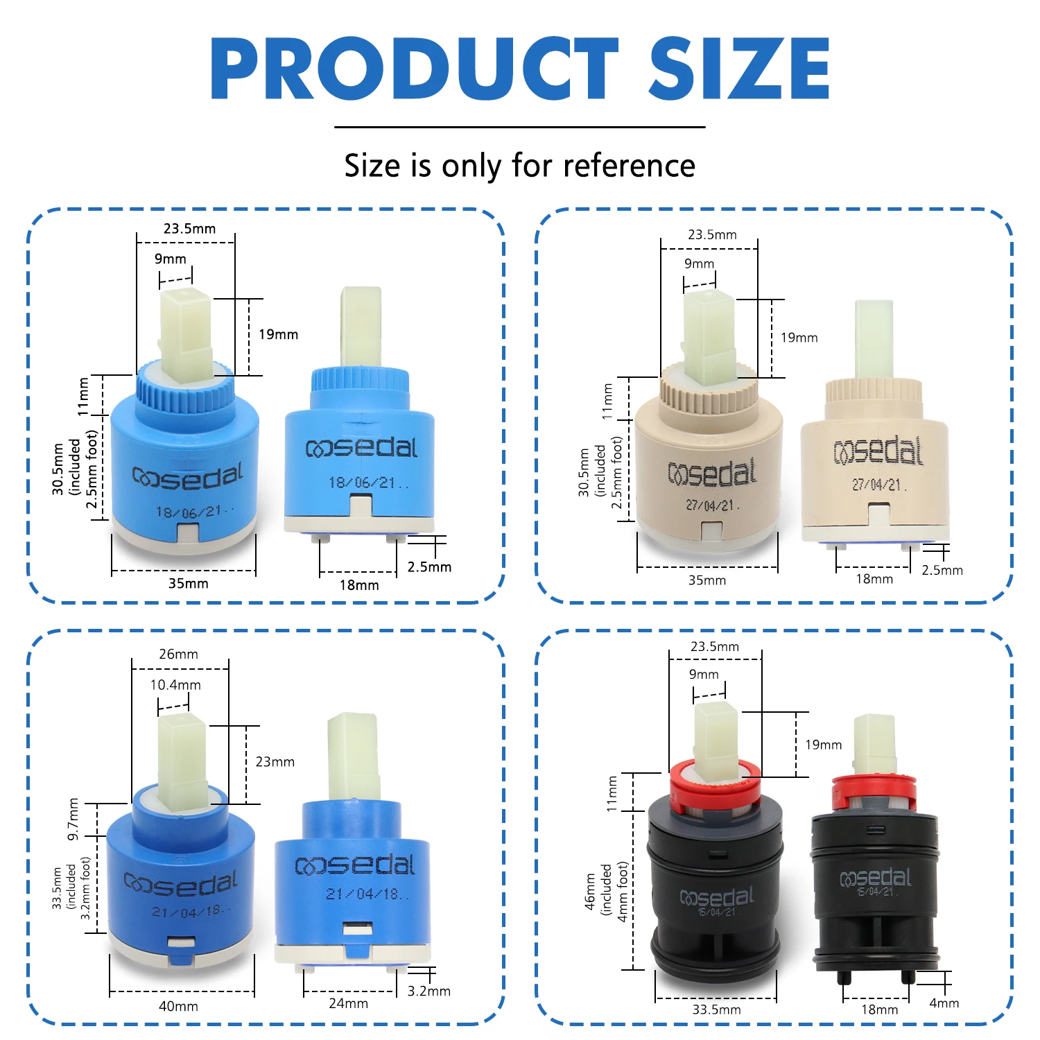 Faucet Cartridge 1pc Watersaving Ceramic Spool for Kitchen Bathroom Faucet 35mm/40mm