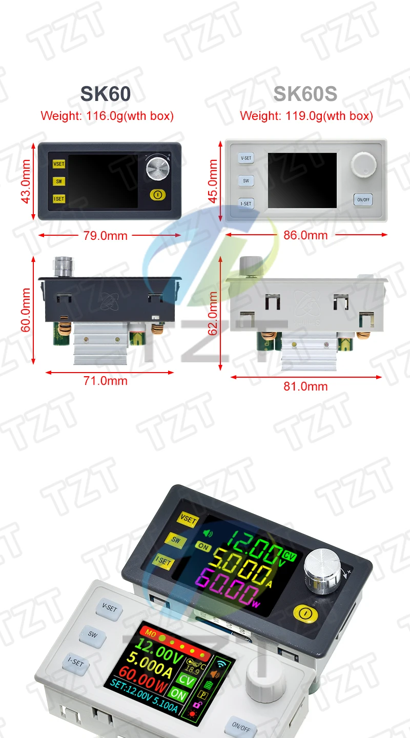 SK60 SK60S DC 6-36V 60W 5A Buck Boost Converter CNC Einstellbare Netzteil Modul Konstante spannung Strom Solar Lade Modul – Detail 35
