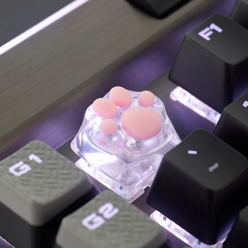 

Adorable Transparent Cat Claw Resin Keycap 3D Printing Personalized Creative Custom Key Cap for Mechanical Keyboard Accessories