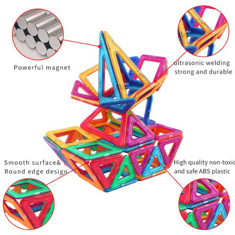 Building Blocks Construction Blocks 3D DIY Magnetic Designer Building Blocks Educational Toys for Children Gifts Creative Bricks