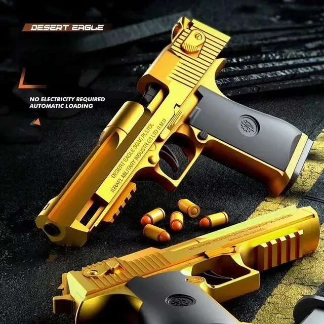 New Desert Eagle Shell Ejection Pistol Decompression Radish Gun Empty Hanging USP Continuous Fire Soft Bullet Launcher Toy Gun 2
