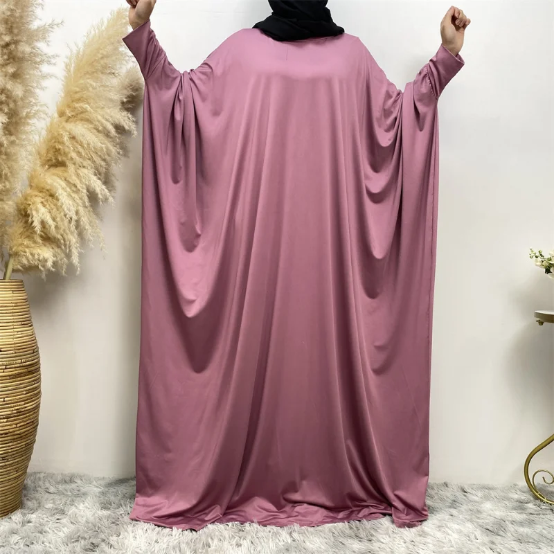 Musulman Abaya Dress, Bat Long Sleeves Clear Color Abayas for Women, Casual Long Skirt, Hooded Long Skirt Pockets, Women's Dress