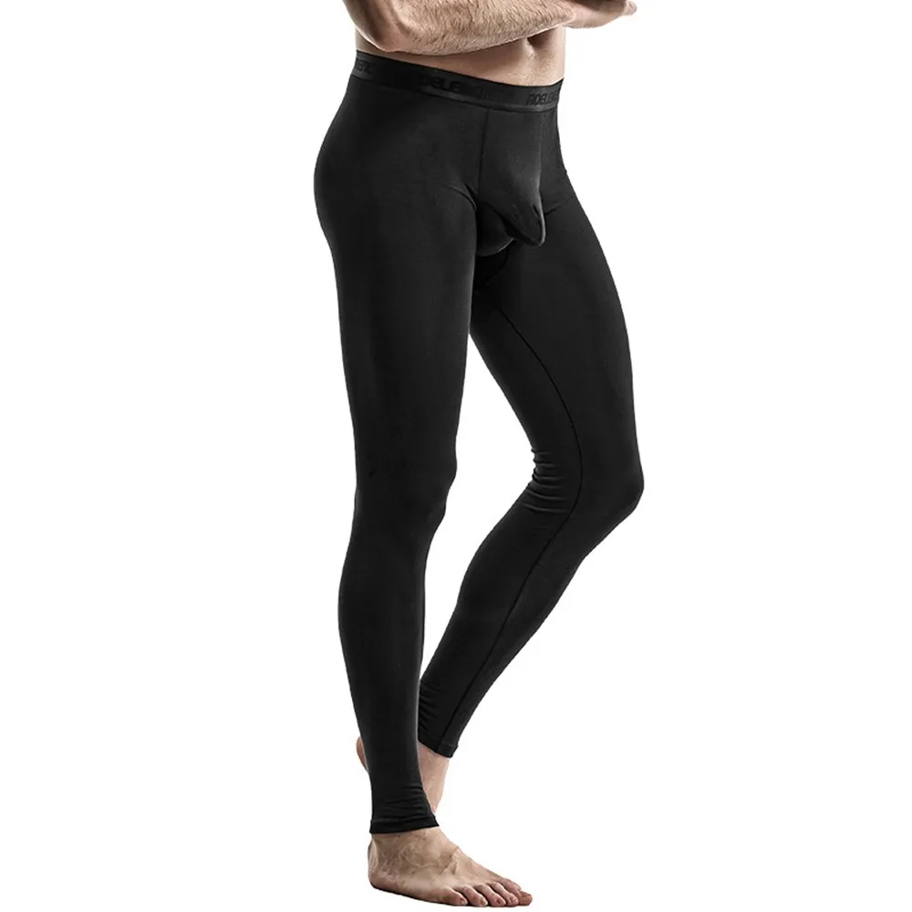 

Men's Modal Thermal Pants Sexy Gunshot Separation Fall Warm Pants Thin Section Tight Fit Bottoms Trousers Long Johns Pants