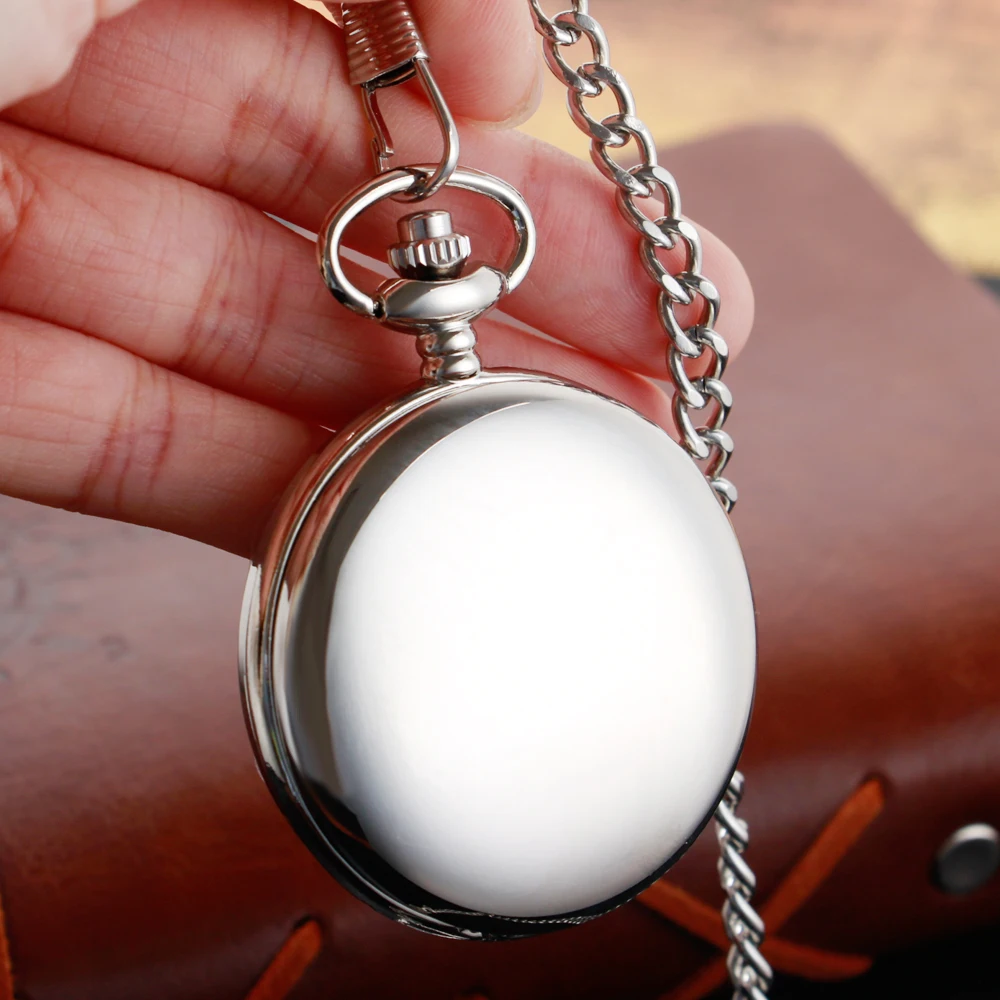 

Fashion Fashion Quartz Pocket Watch Silver Vintage Necklace 30cm Waist Hook Chain Mens Women Best Gift Half Hunter