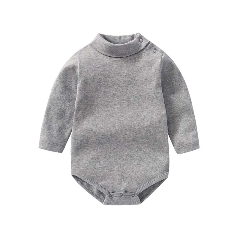 Cotton Fabric Baby Clothes Turtleneck Jumpsuit 0 To 24 Months Solid Bodysuit Comfortable Soft For Newborn Baby Boy Girl Romperbo 6