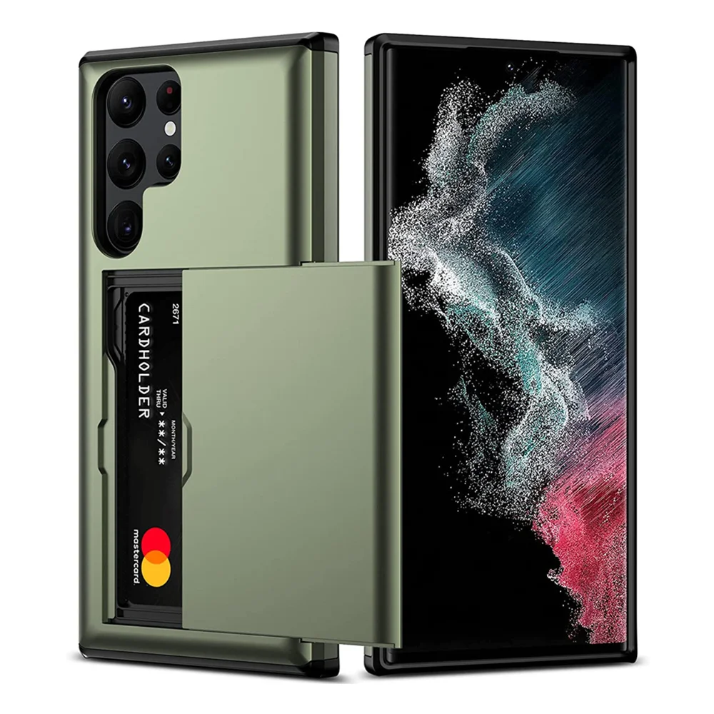 

Case For Samsung S22 S22 Plus S22 Ultra Case Protective Credit Card Holder ID Slot Cover For S22Ultra S22Plus S22+ Coque Funda