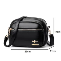 Sac à main en cuir souple pour femme, multi-poches, résistant à l'usure, sac messager de luxe, sac à main pour femme, haute qualité, mode initiée 6