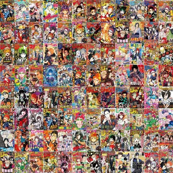 Autocollants d'affiche d'anime, 100 pièces, paquet d'autocollants mixtes, Graffiti esthétique, coque de téléphone, guitare, Skateboard, affiches de maison, autocollants décoratifs 1
