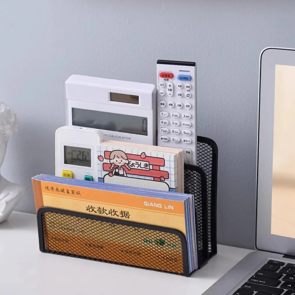 Black Metal Mesh Desk Organizer Desktop Letter Sorter Mail File Organizer Office School Accessories