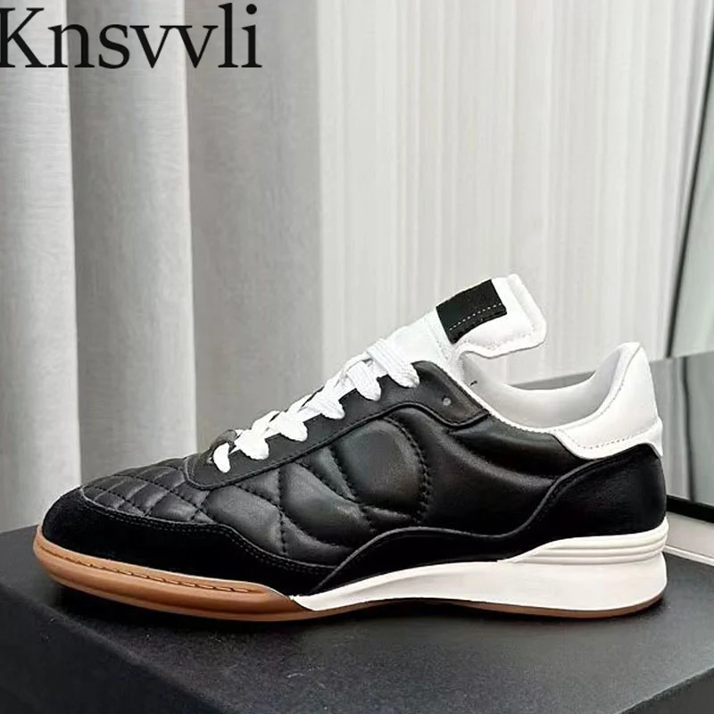 

Brand Sneakers Women Genuine Leather Flat Running Shoes Round Toe Lace Up Sports shoes Female Casual Comfort Sneakers Woman