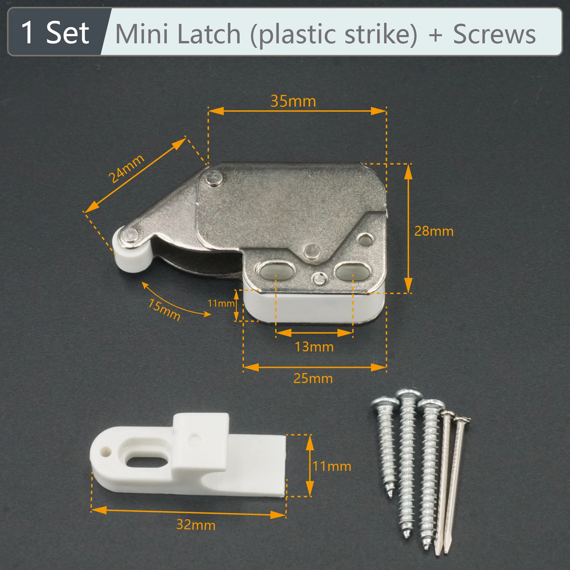 Uxcell Touch Push Latches - 5pcs Cabinet Door Catches With Brass Tip, Spring Press Open