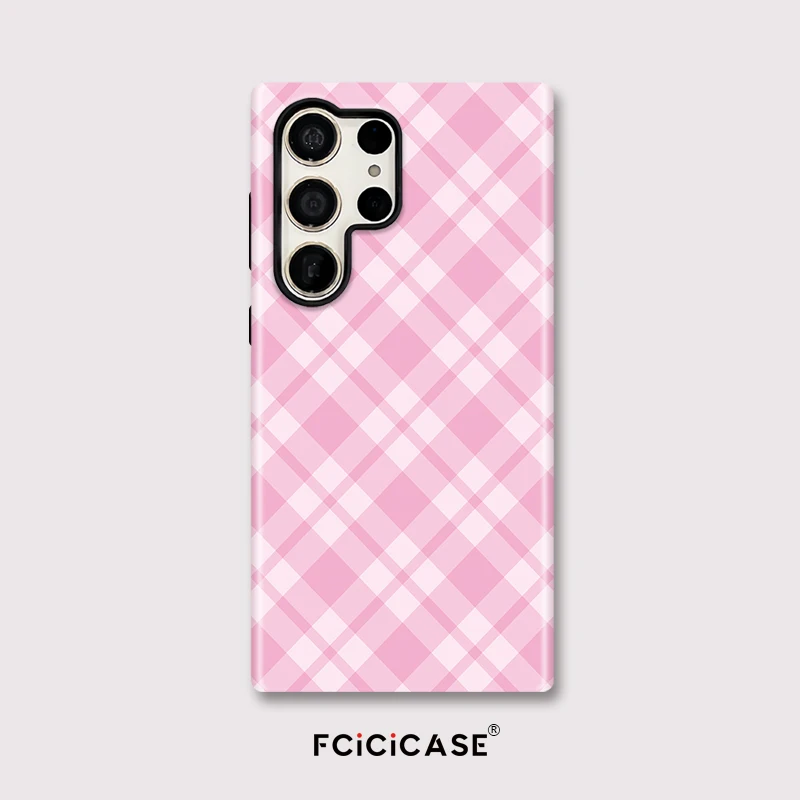 Grid Pattern Double-Layer Phone Case Cover