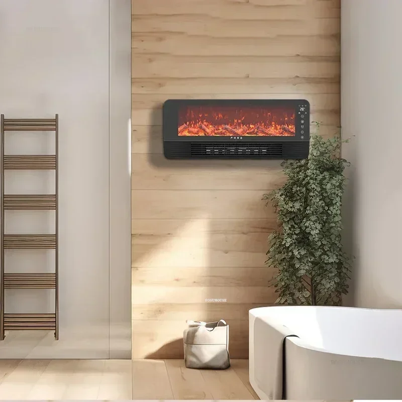 Modern Fireplace Heater Warm Fan Floor Wall-Mounted Simulation Flame Remote Control Electric Fireplace Desktop Blowing Heat
