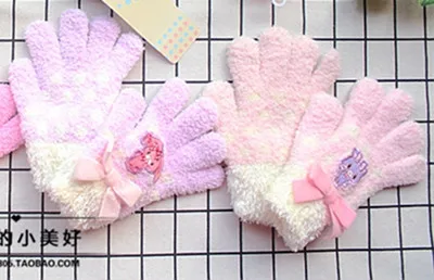 Bonbonribbon Mewkledreamy Winter Gloves for Girls Kids Cartoon Anime Cat Cute Kawaii Gloves