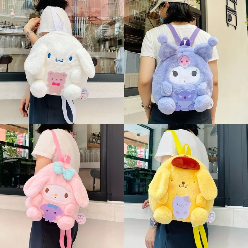 Sanrio Plush Backpack Cinnamoroll Kawaii My Melody Plushie Kuromi Bag Purin  Dog Anime Backpacks For Girls Stuffed Toy Kid Gifts - Plush Backpacks -  AliExpress