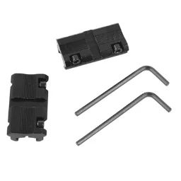 2Pcs Tactical Scope Adapter Mount Base 11mm Dovetail to 20mm Picatinny Rail Mount Hunting Rifle Ring Converter