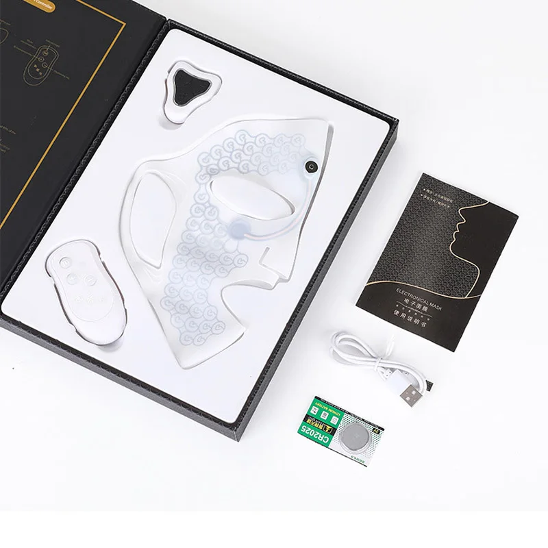 EMS Facial Mask Low Frequency Microcurrent Double Chin Reduce Beauty Face Lifting Machine Hydration Skin Tightening Mask