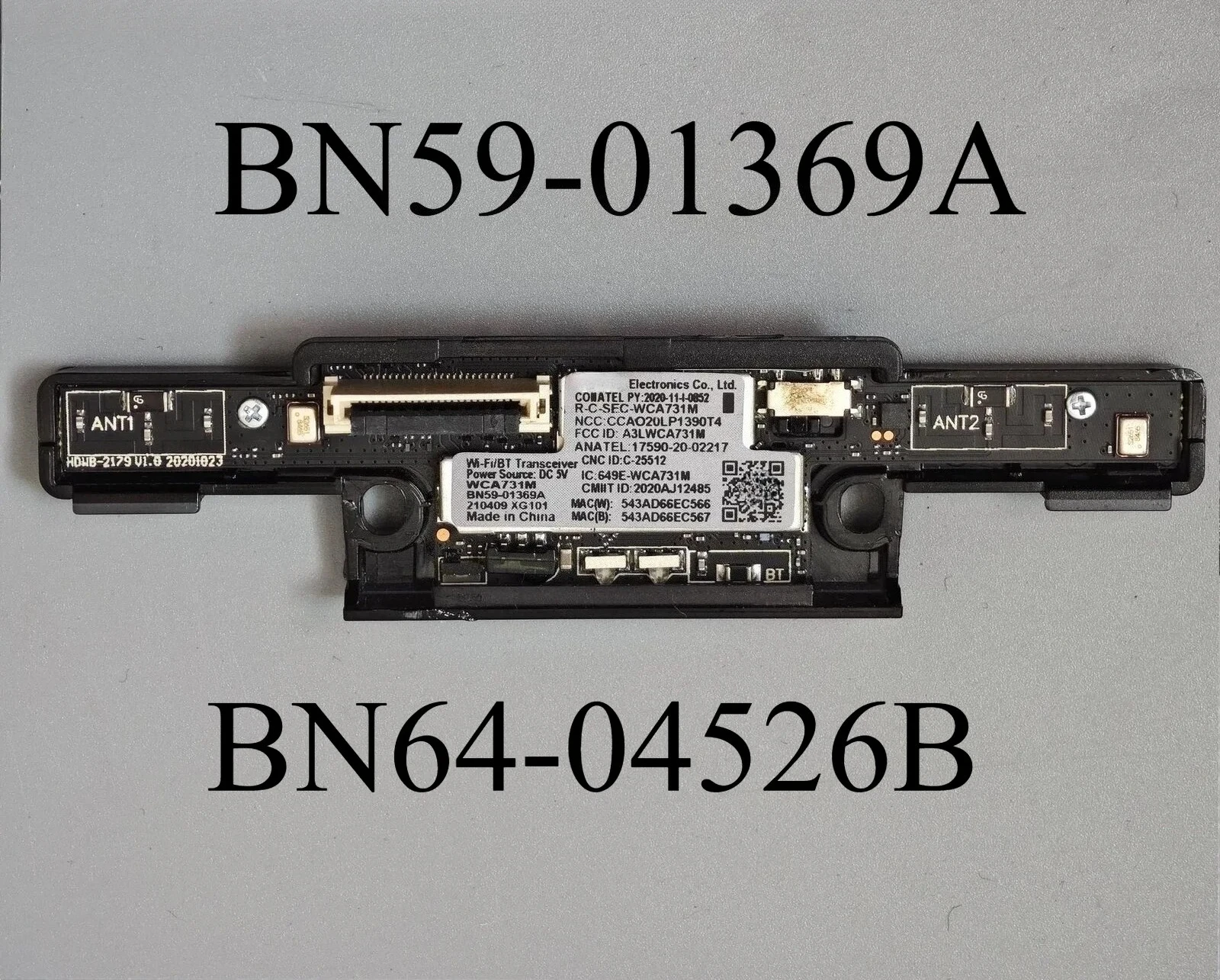 BN59-01369A BN64-04526B Wi-Fi 모듈 IR 센서는 QE55QN93AAT QE55QN85AAT QE75QN85AAT QE50QN93AAT용입니다.